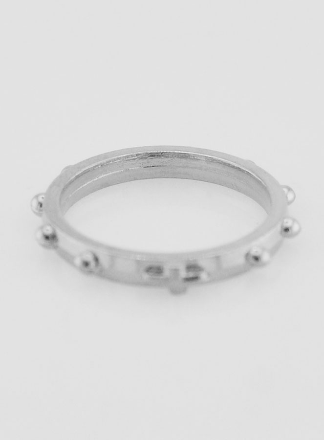 Anello Religioso Rosario Argentato - Taglia 51 (pic 4)