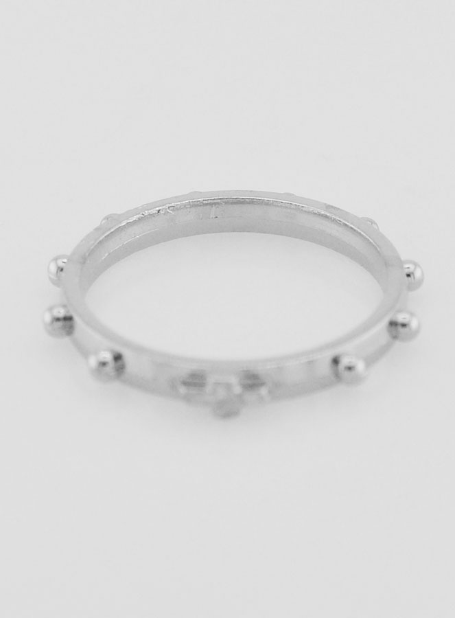 Anello Religioso Rosario Argentato - Taglia 57 (pic 4)
