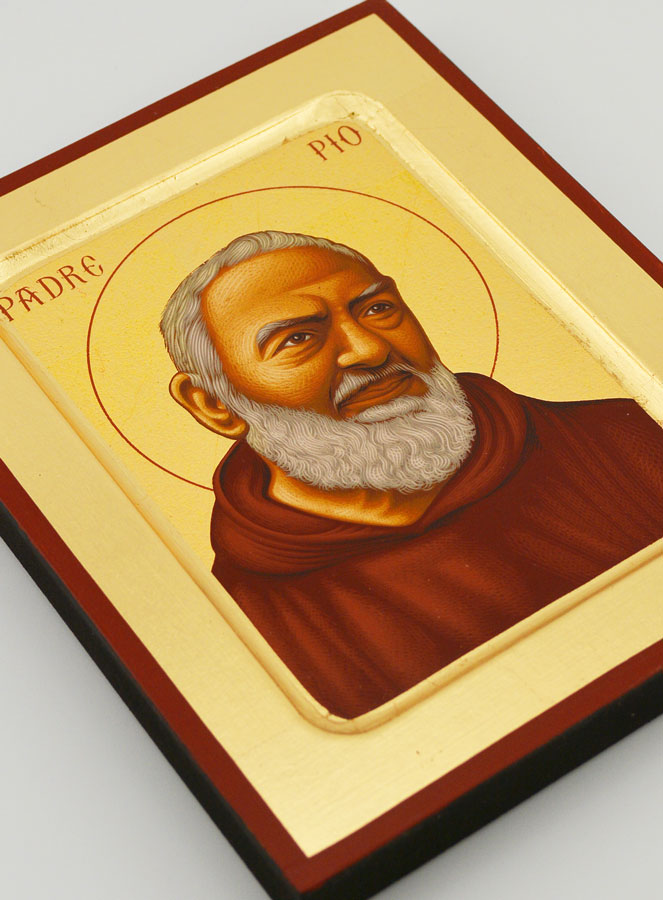 Icona Bizantina San Padre Pio - 18 cm (pic 3)