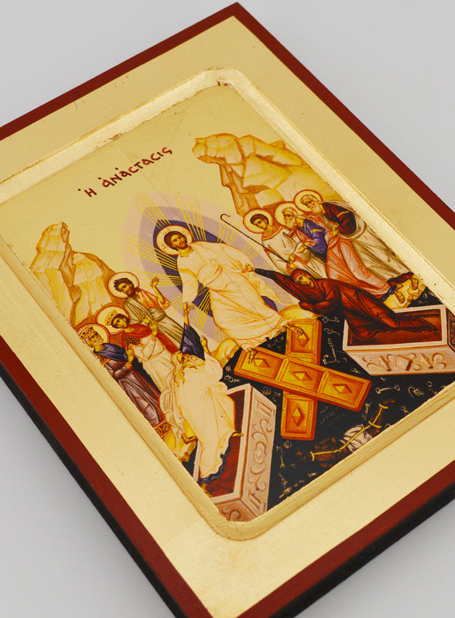 Icona Bizantina della Resurrezione del Cristo - 17 cm (pic 3)