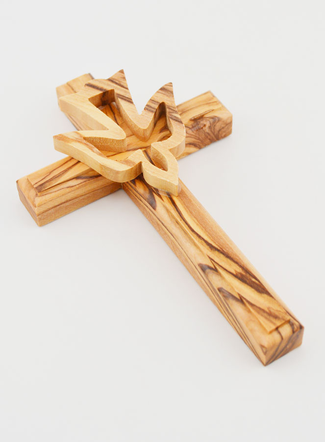 Croce Crocifisso Spirito Santo in Legno di Ulivo - 12cm (pic 3)