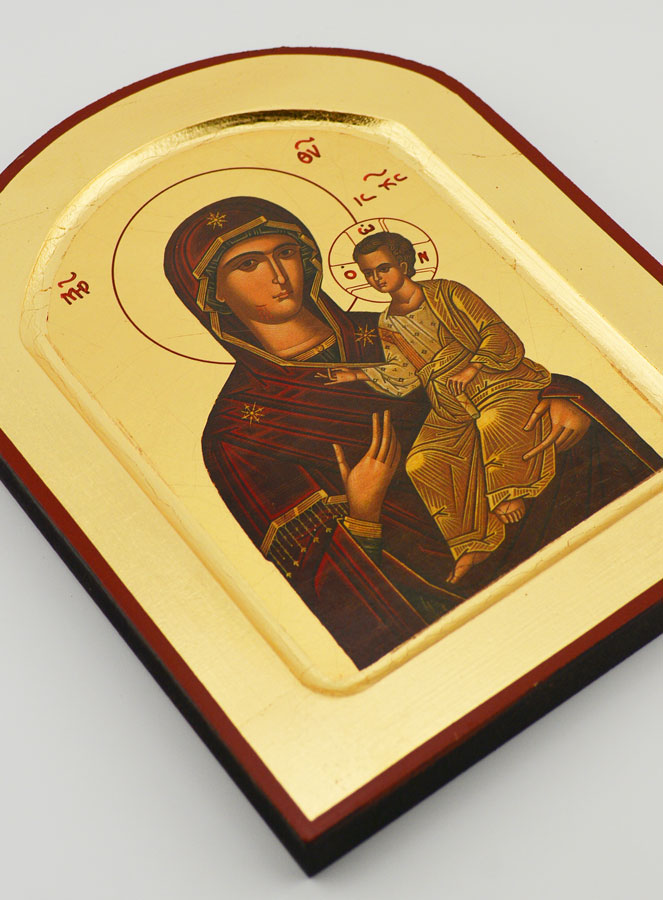 Icona Maria Porta del Cielo Arrotondata - Foglio d'Oro - 17 cm (pic 3)