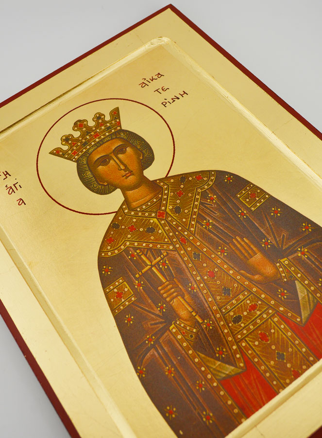 Icona Bizantina Santa Caterina d'Alessandria - 30 cm (pic 3)