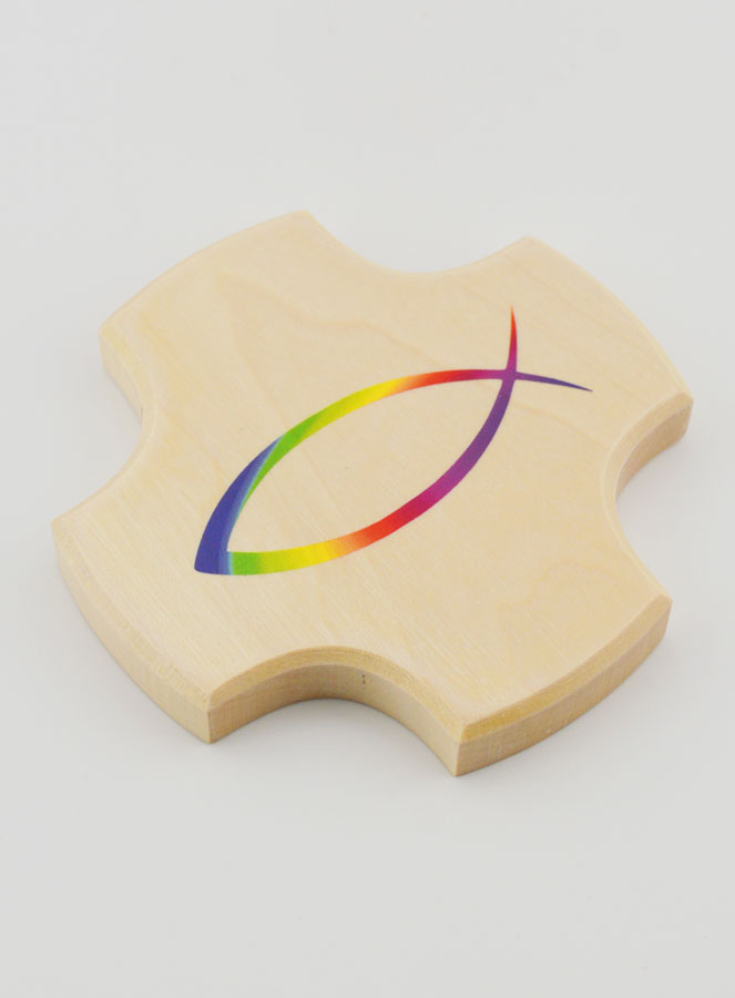 Croce Bambini in Legno d'Ebano - Pesce Cristiano Ichthys (pic 3)
