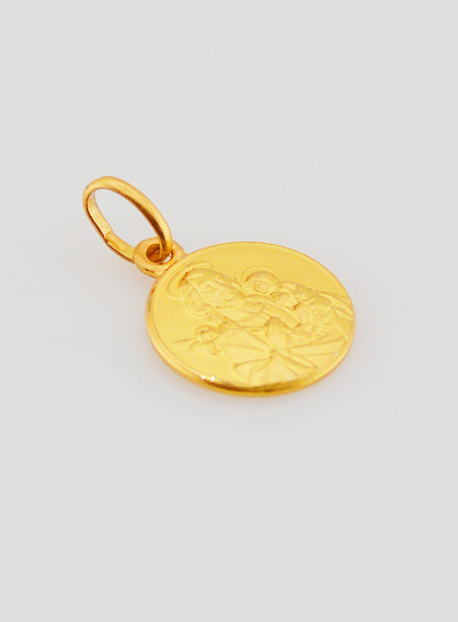 Medaglietta San Giuseppe Placcato Oro - 12mm (pic 3)
