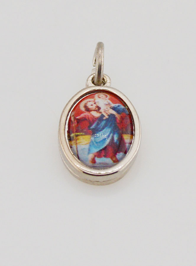 Medaglia San Cristoforo Argentata - 14 mm (pic 2)