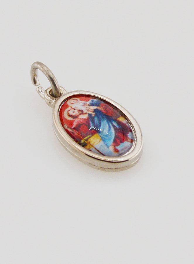 Medaglia San Cristoforo Argentata - 14 mm (pic 3)