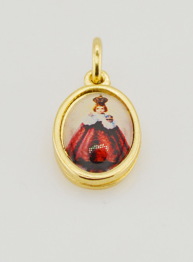 Medaglia Gesù Bambino di Praga Dorata - 15 mm (pic 2)