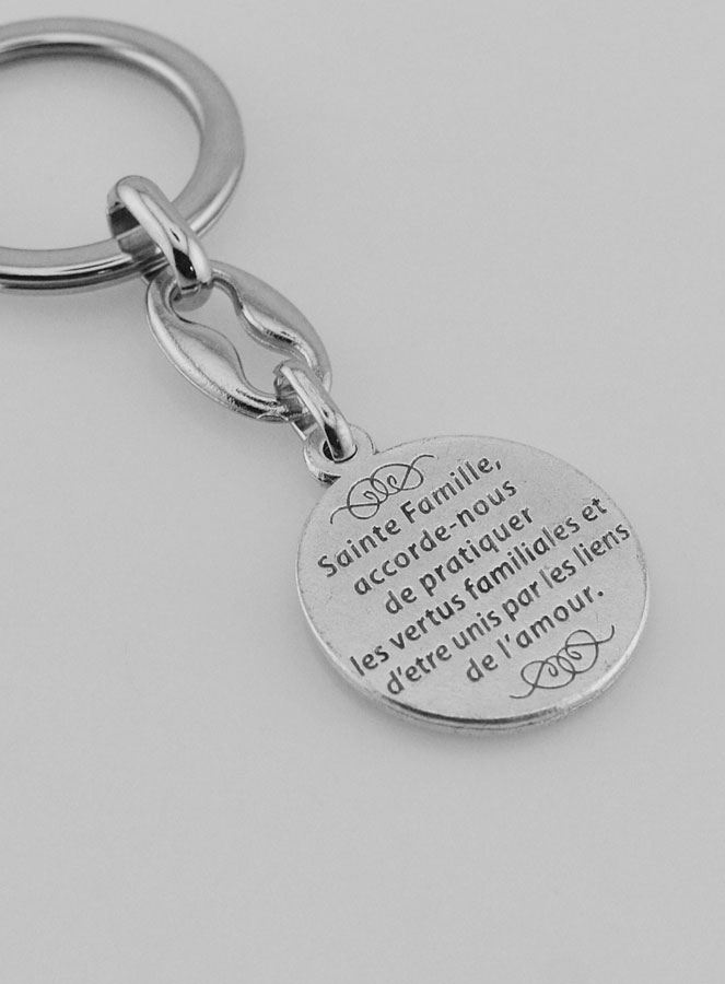 Portachiavi della Sacra Famiglia Argentato con Preghiera (pic 4)