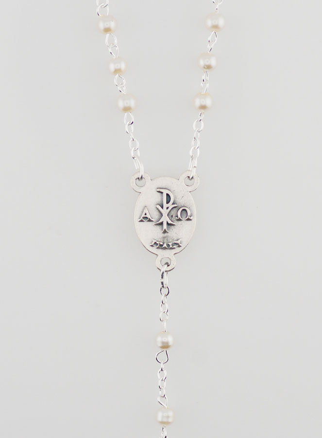 Rosario Prima Comunione Argentato + Medaglia Eucaristica (pic 4)