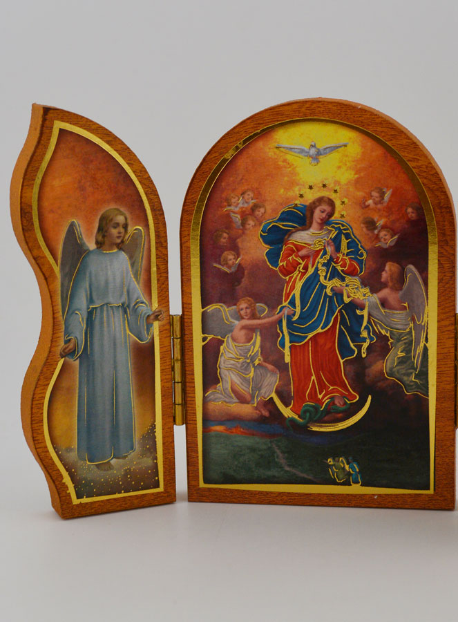 Icona Trittico Maria che Scioglie i Nodi - 12 cm (pic 4)