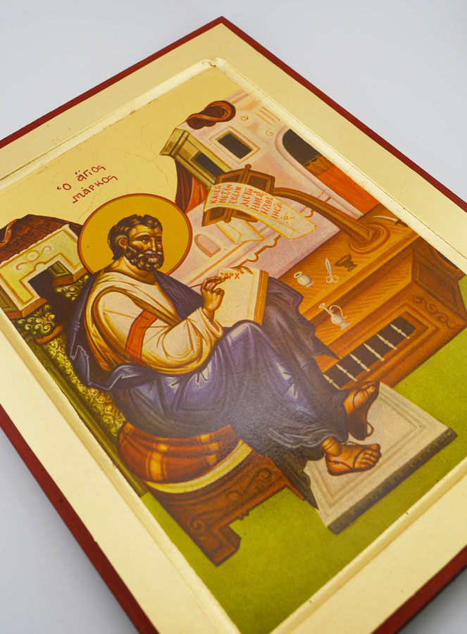 Icona Bizantina San Marco l'evangelista - 30 cm (pic 3)