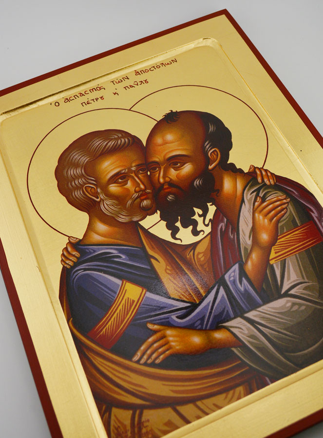 Icona Bizantina San Pietro e San Paolo - 28 cm (pic 3)