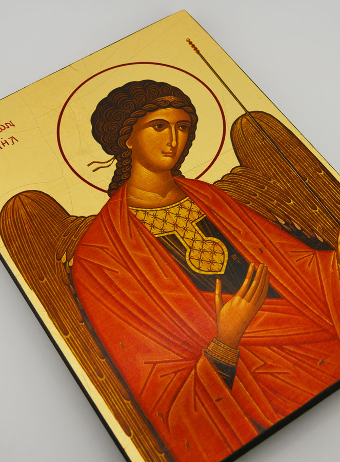 Icona Bizantina San Michele Arcangelo Rosso - 25 cm (pic 3)