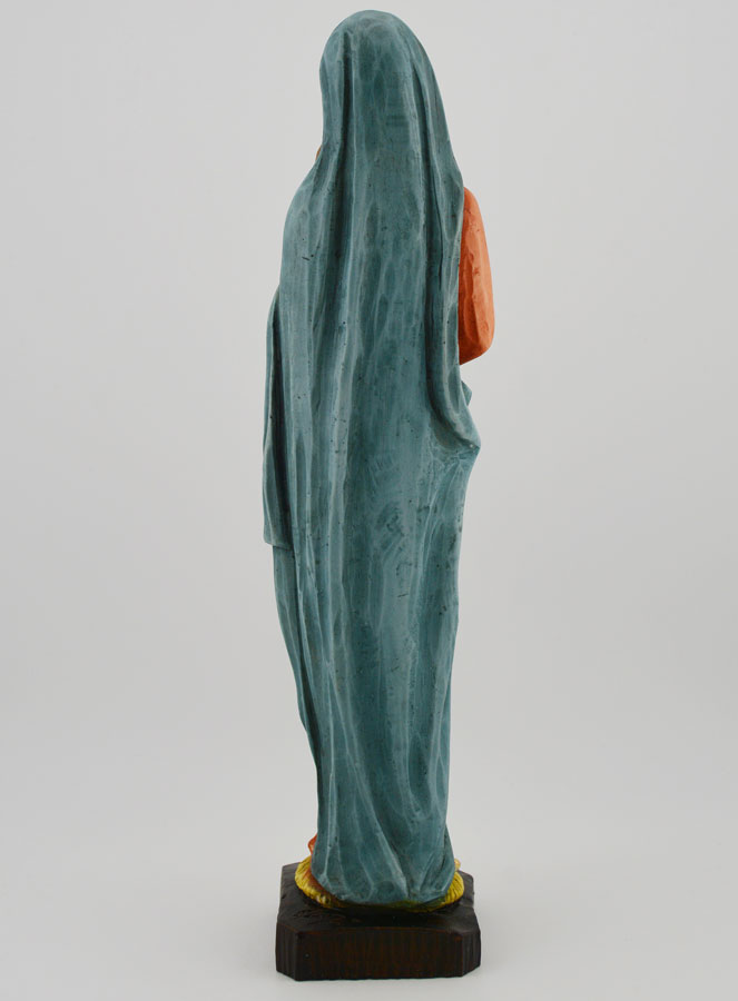 Statua della Madonna con Gesù Bambino policroma dipinta a mano - 25 cm (pic 4)