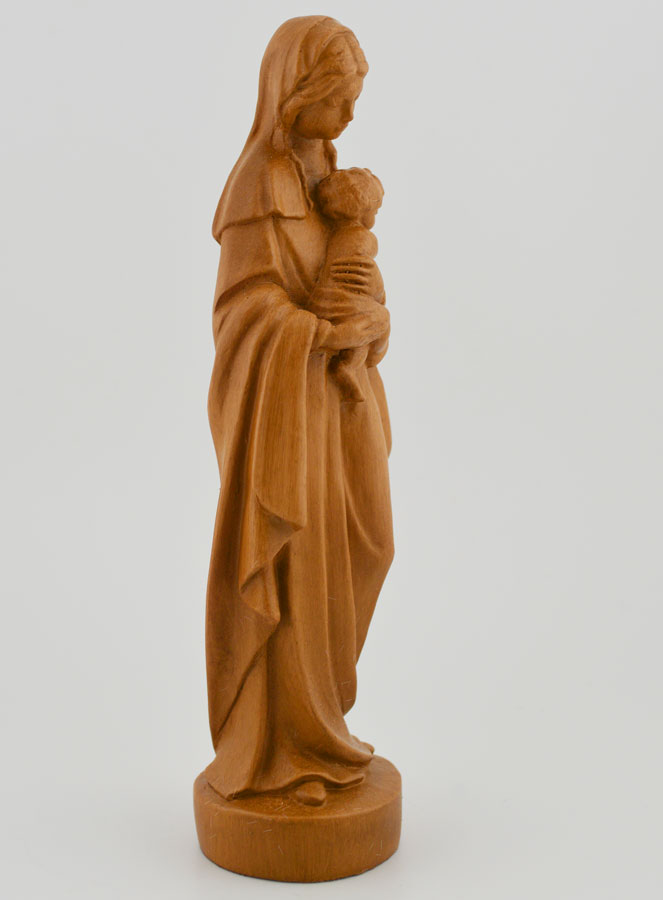 Statua Madonna con Gesù Bambino - Rinascimento - Colore legno - 16 cm (pic 3)