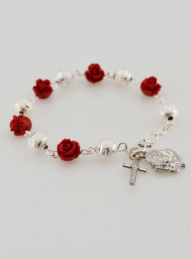 Bracciale religioso di Santa Teresa Rose Perlate (pic 3)