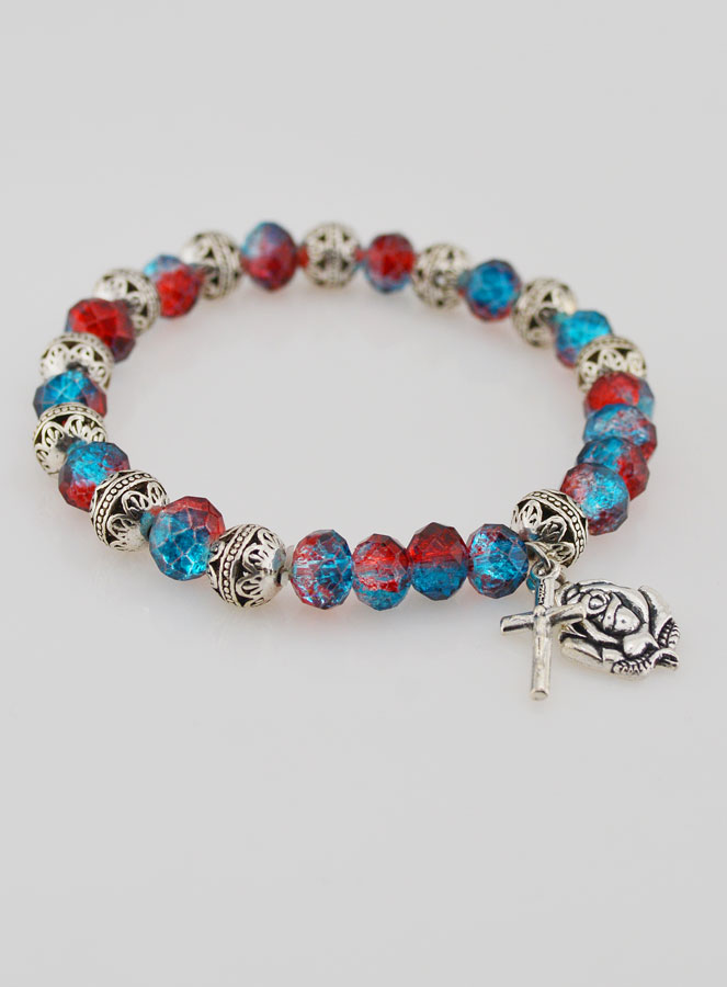 Bracciale Decina del Rosario Perle di Cristallo e Perle d'Argento (pic 3)