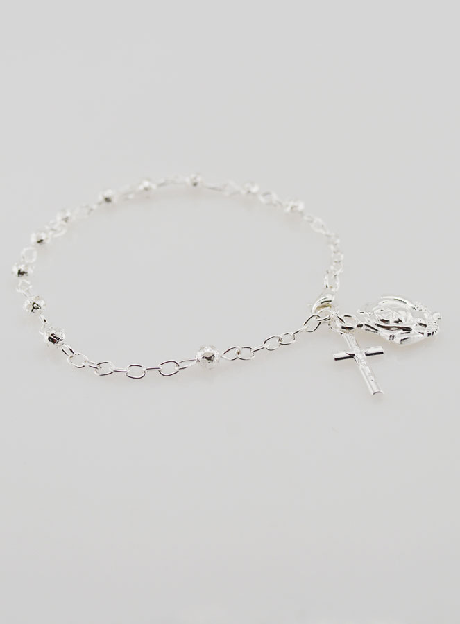 Bracciale Rosario in Perle d'Argento 4mm (pic 3)