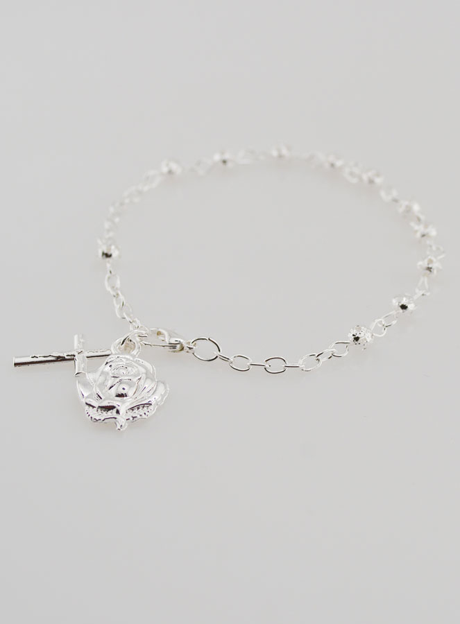 Bracciale Rosario in Perle d'Argento 4mm (pic 4)