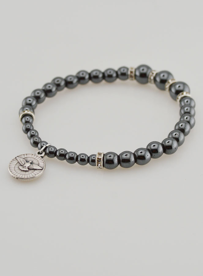 Bracciale Decina del Rosario in Perle di Ematite e Cristallo Nero (pic 4)