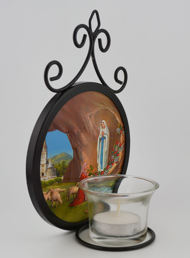 Candeliere Icona Nostra Signora di Lourdes - 18 cm (pic 3)