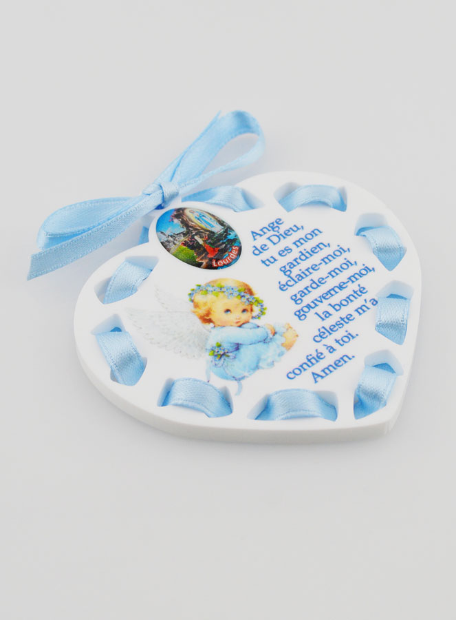 Icona Angelo Custode Azzurra - Regalo di Battesimo Bambino - 7 cm (pic 3)
