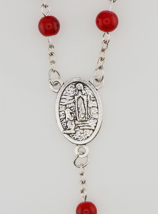 Rosario Fashion di Lourdes in Madreperla Rosso Granato - 60 cm (pic 4)
