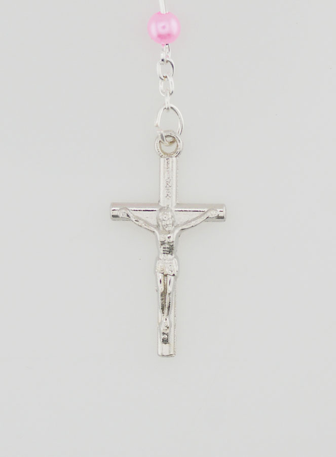 Rosario di Lourdes in Perle di Madreperla Rosa con gancio (pic 3)