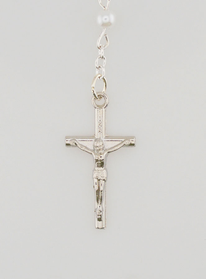Rosario di Lourdes in Perle di Madreperla Bianca con Fermaglio (pic 3)