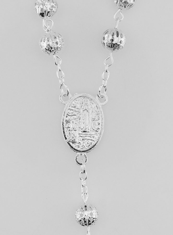 Rosario in Perle d'Argento ricamato - 65 cm (pic 4)