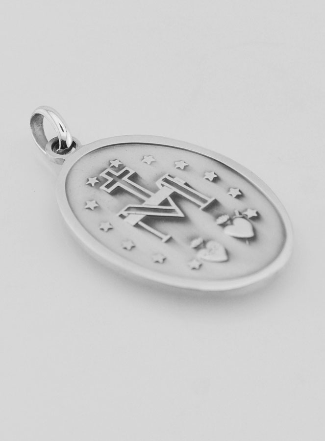 Medaglia Miracolosa smerlata in argento massiccio - 35 mm (pic 4)