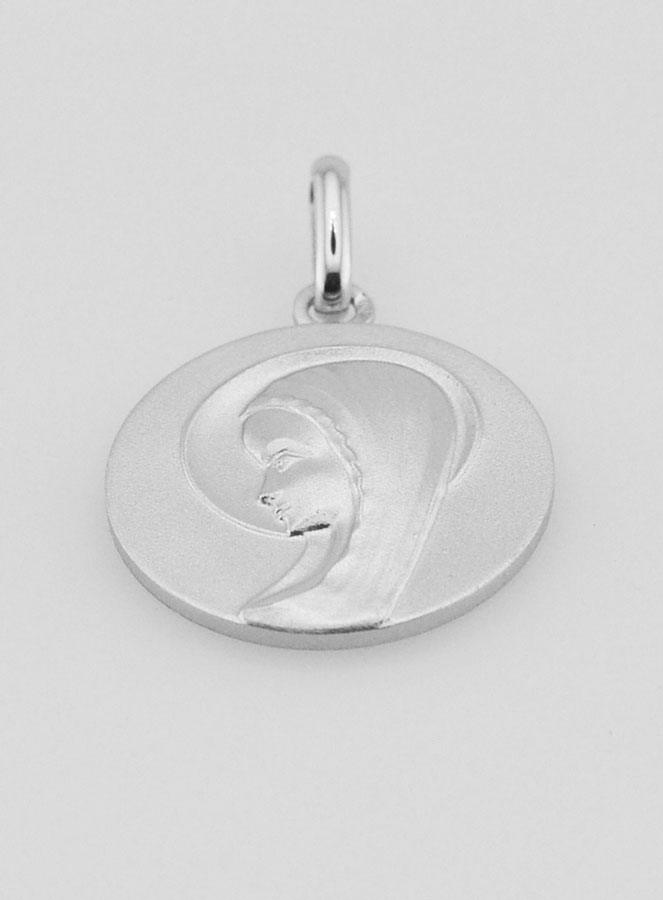Medaglia Vergine Maria con Velo in argento massiccio - 18 mm (pic 2)