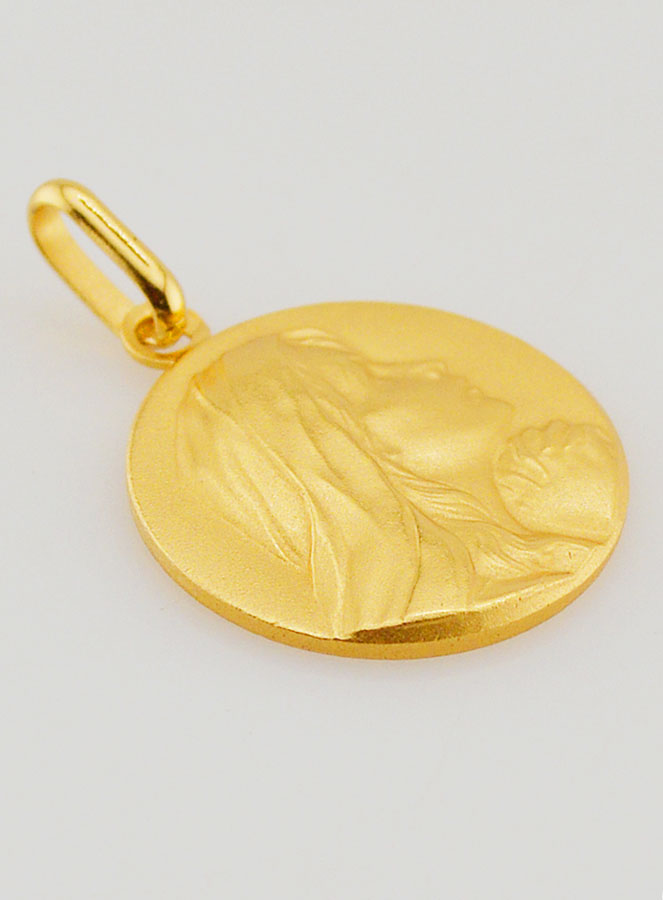 Medaglietta Vergine Maria che prega Placcato Oro - 18mm (pic 3)