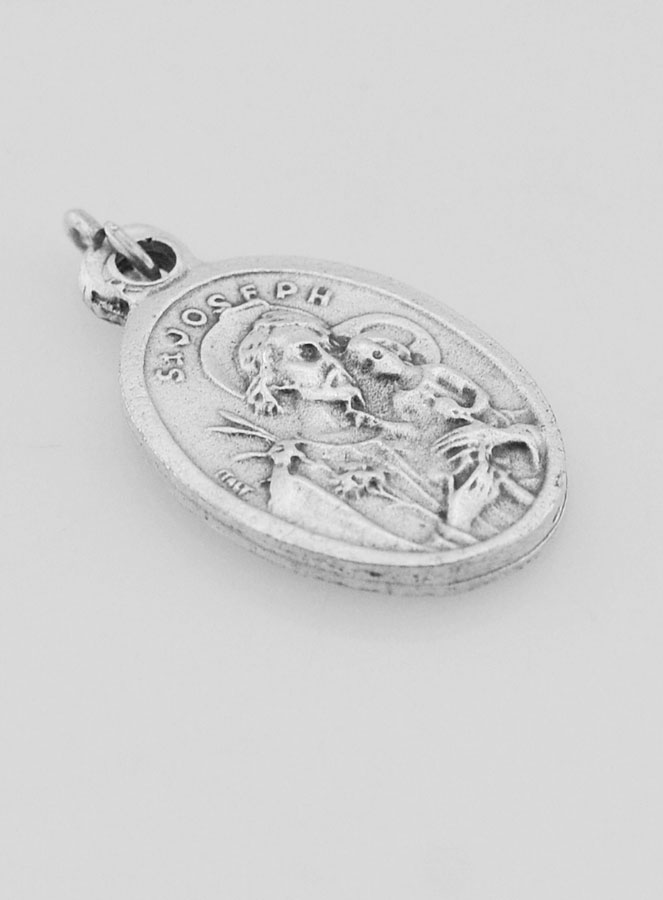 Medaglia Religiosa San Giuseppe Argentata - 20 mm (pic 3)