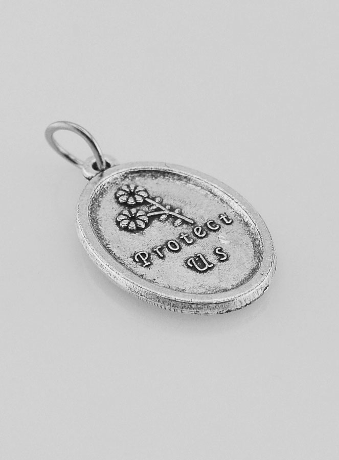 Medaglia Religiosa San Cristoforo Argentata - 20 mm (pic 4)