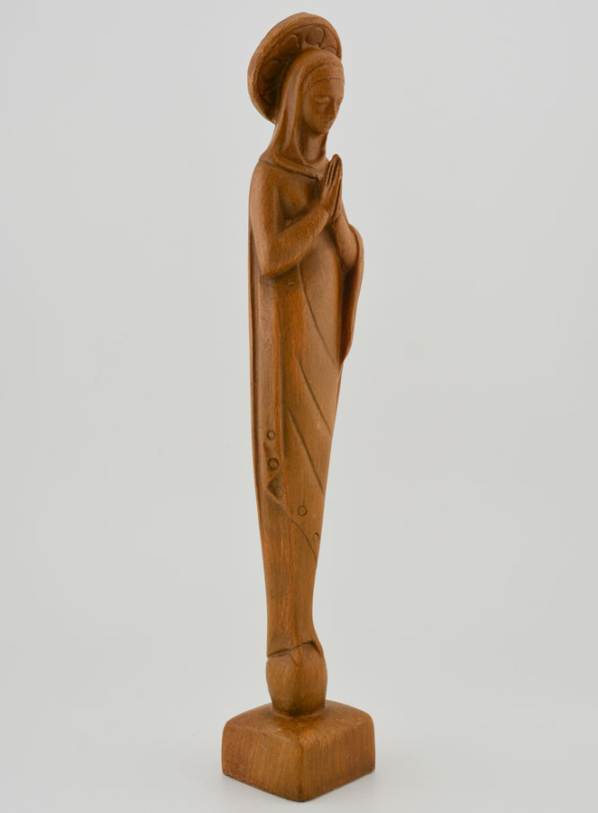 Statua Madonna della Preghiera - Colore legno - 24 cm (pic 3)