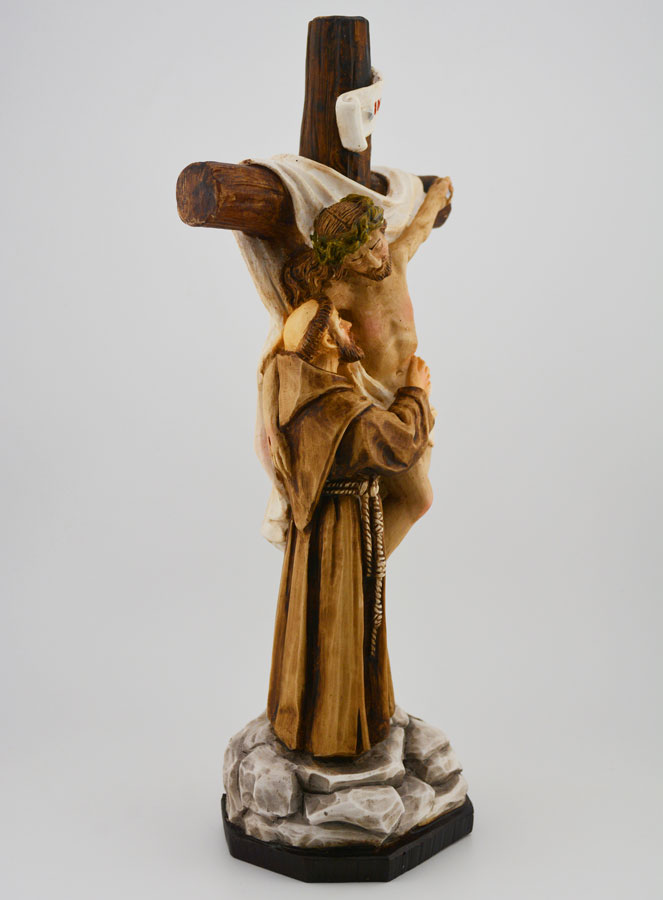 Statua Crocifissione con San Francesco - 30 cm (pic 3)