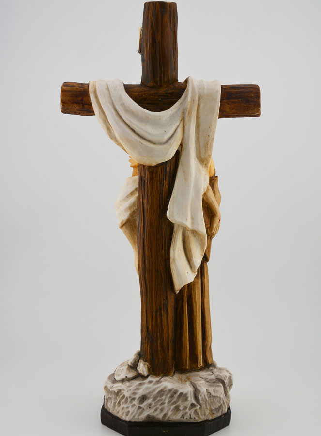 Statua Crocifissione con San Francesco - 30 cm (pic 4)