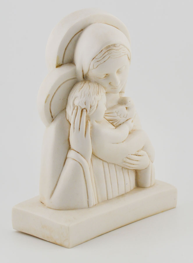 Statua Madonna con Gesù Bambino - Colore avorio - 15 cm (pic 3)