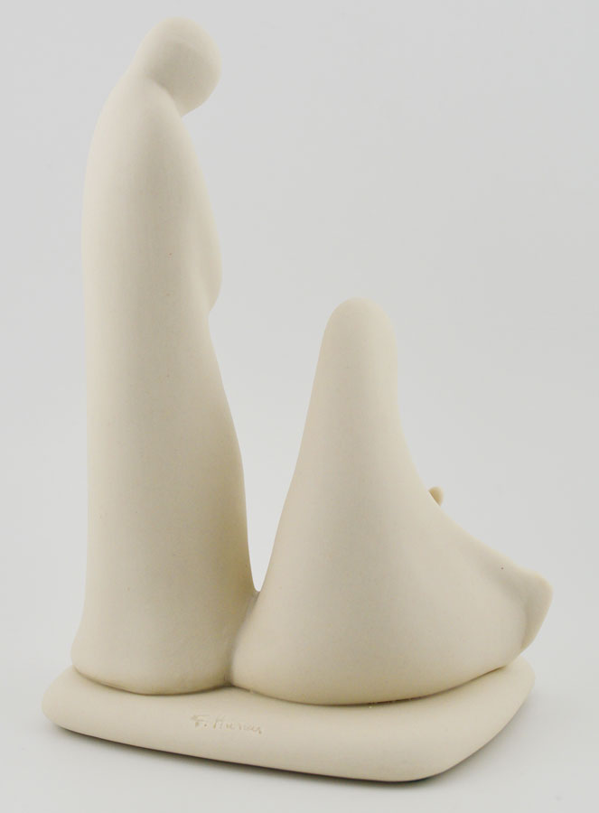 Statua Sacra Famiglia Moderna Artigianale - Porcellana - 16cm (pic 4)