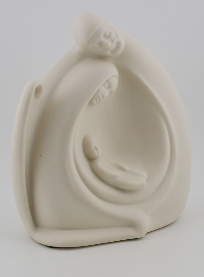 Statua Sacra Famiglia Moderna - Porcellana - 14cm (pic 3)