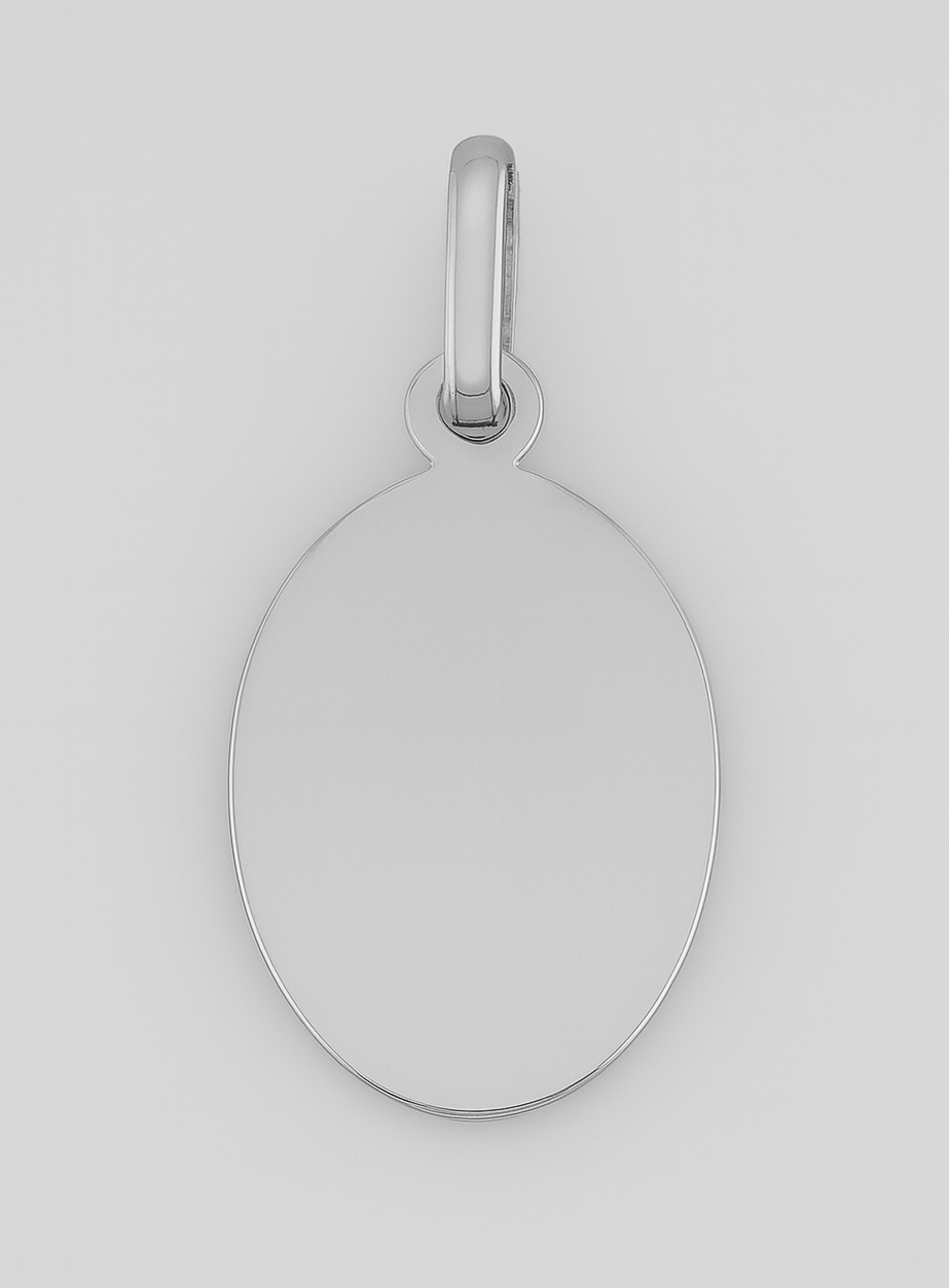 Medaglia Vergine Maria con velo in argento massiccio - Ovale - 17 mm (pic 2)