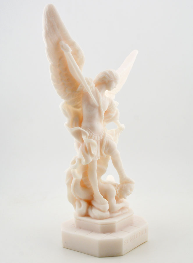 Statua San Michele Arcangelo in alabastro - 23 cm (pic 3)