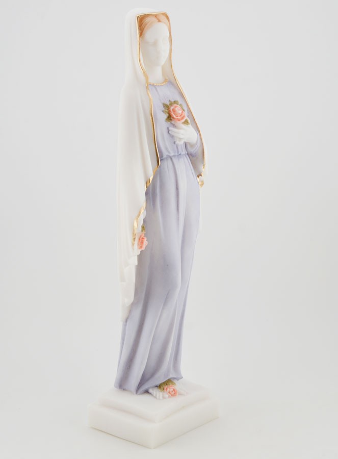 Statua Santa Vergine Maria delle rose dipinta a mano - 25 cm (pic 3)
