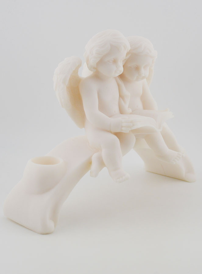 Statua Portalumini Angelo Protettore in alabastro - 18 cm (pic 3)