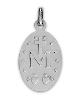 Medaglia Miracolosa smerlata in argento massiccio-23 mm (pic 3)