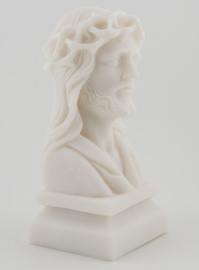 Statua Busto Gesù Cristo coronato di spine in alabastro (pic 3)