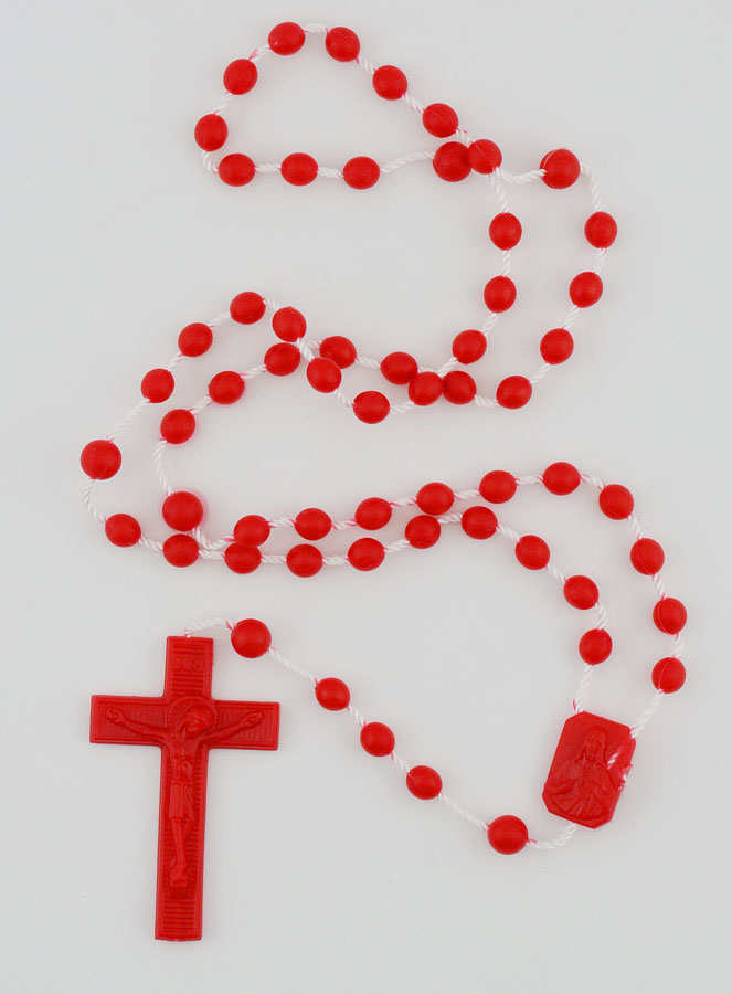 Rosario in Plastica Resistente Rossa x 100 (pic 3)
