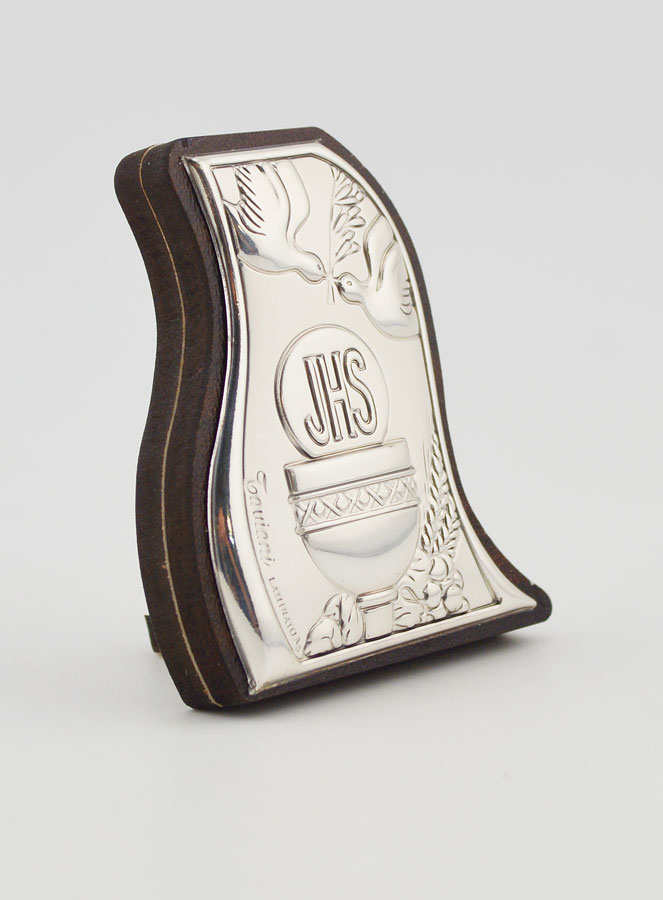 Icona del Cristo Eucarestia in Argento su Legno - Prima Comunione (pic 3)